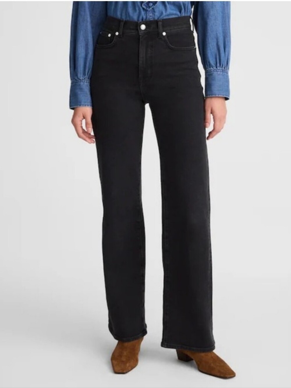 Madewell The Wide Leg Jean in Black Frost Size 30 NWT